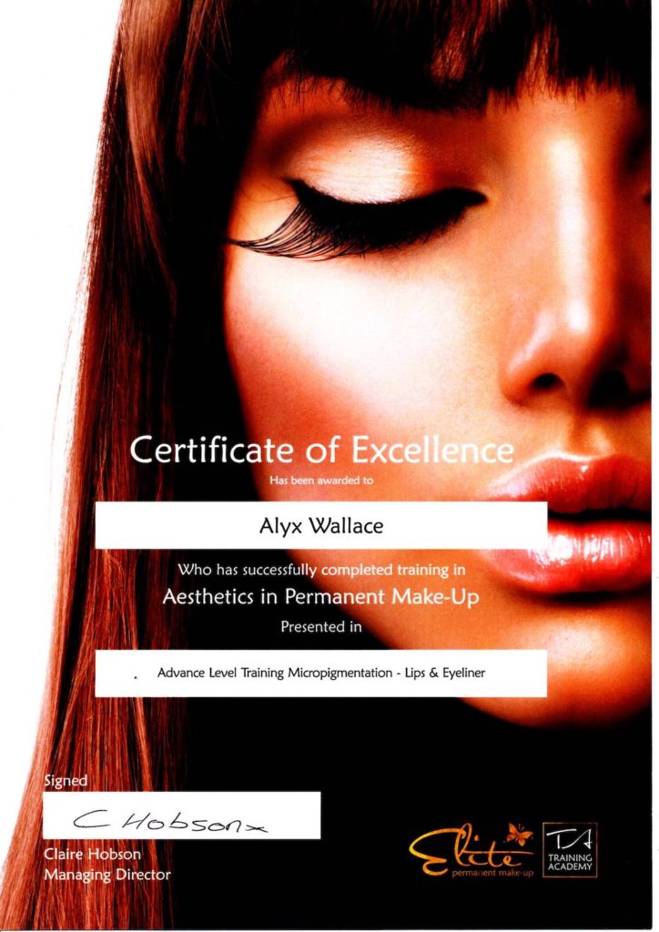 Advanced Level Training for Lip Blush and Eyeliner Certificate 